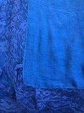 Load image into Gallery viewer, Pamper Yourself Now Royal Blue Plain Long Soft Scarf with lace Trim