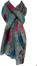 Load image into Gallery viewer, Pamper Yourself Now Light Aqua with Multi Coloured Splashes Scarf/wrap