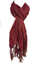 Load image into Gallery viewer, Pamper Yourself Now Dark Pink Multi Coloured Striped Ladies Scarf/wrap