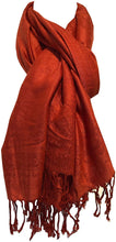Load image into Gallery viewer, Plain Burnt orange Pashmina Style Scarf/wrap.