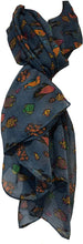 Load image into Gallery viewer, Pamper Yourself Now Blue Fish Scarf with Tropical Fish