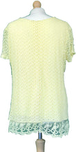 Load image into Gallery viewer, Pamper Yourself Now ltd Ladies Yellow Crochet Lace Short Sleeve top.Made in Italy (AA60)