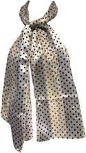 Load image into Gallery viewer, Pamper Yourself Now White with Black Small spot Thin Pretty Scarf. Lovely with Any Outfit