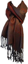 Load image into Gallery viewer, Orange and grey mulberry tree pashmina