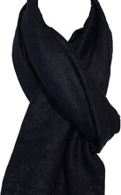 Load image into Gallery viewer, Plain Black Pashmina Style Scarf/wrap
