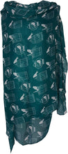 Load image into Gallery viewer, Pamper Yourself Now Green with White Bird cage and Bird Design Scarf Lovely Soft Scarf Fantastic Gift