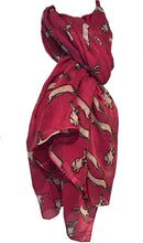 Load image into Gallery viewer, Pamper Yourself Now Bright Pink with Leaping Hare Design Scarf/wrap