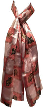 Load image into Gallery viewer, Pink dog scarf with a square design and different dog breeds