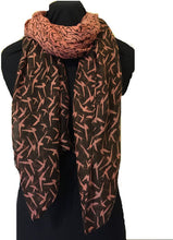 Load image into Gallery viewer, Brown with Pink Small Swallow Scarf/wrap