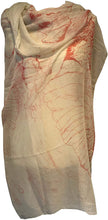 Load image into Gallery viewer, Cream with Peach Eagle and Skull Design Scarf/wrap.
