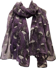 Load image into Gallery viewer, Pamper Yourself Now Peachy Orange Jellyfish Design Scarf.