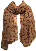Load image into Gallery viewer, Pamper Yourself Now Ladies Scarf Beige with mavue Dragonfly Fashion Long Soft wrap/Sarong