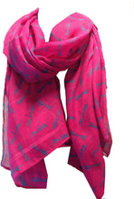 Load image into Gallery viewer, Pamper Yourself Now Fuchsia Pink with Grey Dragonfly Fashion Long Soft wrap/Sarong