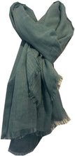 Load image into Gallery viewer, Pamper Yourself Now Aqua Green Plain Soft Long Scarf/wrap with Frayed Edge