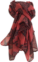 Load image into Gallery viewer, Pamper Yourself Now Pink with Black Paisley Pattern Long Scarf, Soft Ladies Fashion London