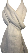 Load image into Gallery viewer, Pamper Yourself Now White Plain Soft Long Scarf/wrap with Frayed Edge