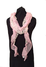 Load image into Gallery viewer, Pamper Yourself Now Dark Pink Stretchy Thin Soft Long Scarf with lace trrim