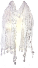 Load image into Gallery viewer, Pamper yourself White Leaf Lace Scarf