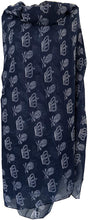 Load image into Gallery viewer, Pamper Yourself Now Blue with White Skull and Crown Design Scarf/wrap