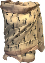 Load image into Gallery viewer, Ladies Husky dog long scarf with frayed edge. Great present/gift for dog lovers.