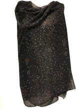 Load image into Gallery viewer, Black with Multi Coloured dots Scarf/wrap