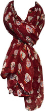 Load image into Gallery viewer, Red Snowman Design Ladies Scarf. Great Christmas Scarf/wrap Lovely Present.