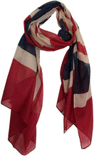 Load image into Gallery viewer, White with red and Blue Union Jack Design Big Scarf Great for Any Outfit Lovely Gift