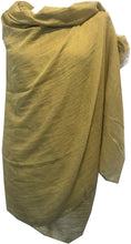 Load image into Gallery viewer, Pamper Yourself Now Mustard Plain Soft Long Scarf/wrap with Frayed Edge
