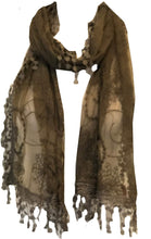 Load image into Gallery viewer, Brown lace scarf