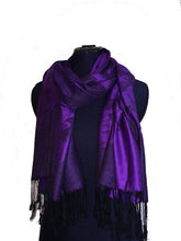 Load image into Gallery viewer, Purple with black butterflies Pashmina Style Scarf Lovely Summer wrap
