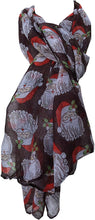 Load image into Gallery viewer, Brown big santa christmas long scarf