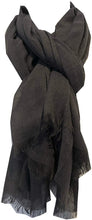 Load image into Gallery viewer, Pamper Yourself Now Dark Grey Plain Soft Long Scarf/wrap with Frayed Edge