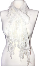 Load image into Gallery viewer, Pamper yourself White Leaf Lace Scarf