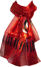 Load image into Gallery viewer, red music scarf