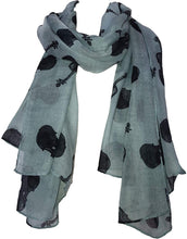 Load image into Gallery viewer, Pamper Yourself Now Green with Black Violin Scarf Lovely Long Soft Scarf Fantastic Gift