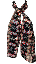 Load image into Gallery viewer, Pamper Yourself Now Black Father Christmas Design Scarf Thin Pretty Christmas Scarf