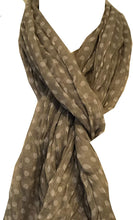 Load image into Gallery viewer, Pamper Yourself Now Grey with White Small Spots Design Long Scarf
