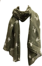 Load image into Gallery viewer, White fancy poodle design soft long scarf