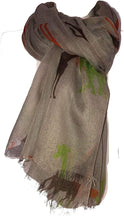 Load image into Gallery viewer, Beige Giraffe Animal Print Scarf, Ladies Fashion Wrap/Shawl