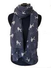 Load image into Gallery viewer, White fancy poodle design soft long scarf