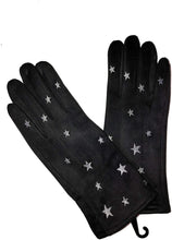 Load image into Gallery viewer, G1908 Very stylish Ladies gloves with white embroidered stars, great present/gift.