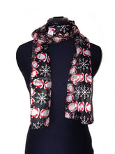 Load image into Gallery viewer, Pamper Yourself Now Black Father Christmas Design Scarf Thin Pretty Christmas Scarf