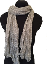 Load image into Gallery viewer, Pamper Yourself Now Grey with White Small Spots Design Long Scarf