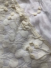 Load image into Gallery viewer, Pamper Yourself Now White Circle lace with Chiffon Edge Design Triangle Scarf