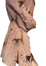 Load image into Gallery viewer, Pamper Yourself Now Pink with Gold Fairy Design Long Scarf/wrap