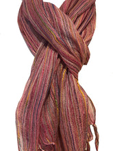 Load image into Gallery viewer, Pamper Yourself Now Light Pink Multi Coloured Striped Ladies Scarf/wrap