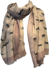 Load image into Gallery viewer, Ladies Husky dog long scarf with frayed edge. Great present/gift for dog lovers.