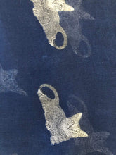 Load image into Gallery viewer, Pamper Yourself Now Blue with Grey Laying Down Cats Scarf Great Present for cat Lovers.