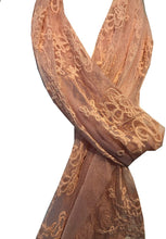 Load image into Gallery viewer, Pamper Yourself Now Peach Pretty lace Soft Long Scarf