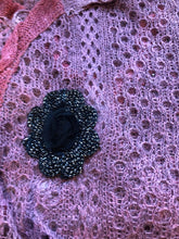 Load image into Gallery viewer, Pamper Yourself Now Middle Pink with Pink Trim and Black Flower Triangle Scarf